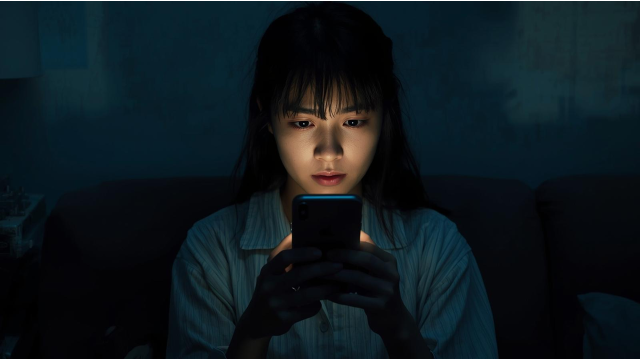 सोशल मीडिया की लत में फंसा मोबाइल चलाता हुआ व्यक्ति