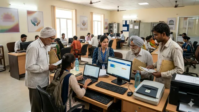Customers receiving assistance at a Digital Documentation Service Center